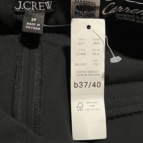 J. Crew Going Out Slim Pant Four Season Stretch Black Size 2 Petite NWT CC460 - Picture 12 of 15